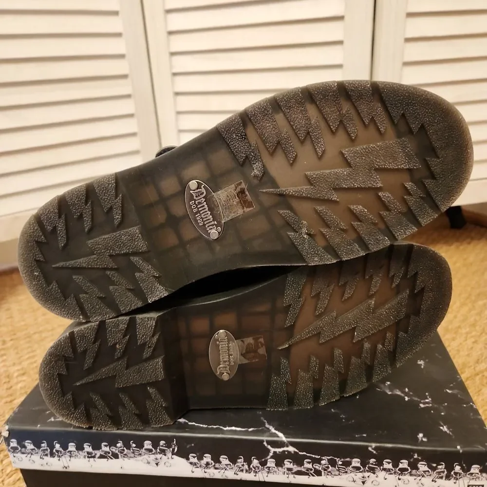 Demonia Black Combat Boots with Silver Buckles BOLT330/BLV Size 11 NWT